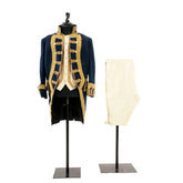 1770s Rococo Louis Era Men's Navy Blue Military Costume - Marie Antoinette Style Suit - Coscosmos