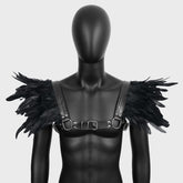 2024 New Halloween Cosplay Feather Cape Men's Cloak Party Costume - Coscosmos