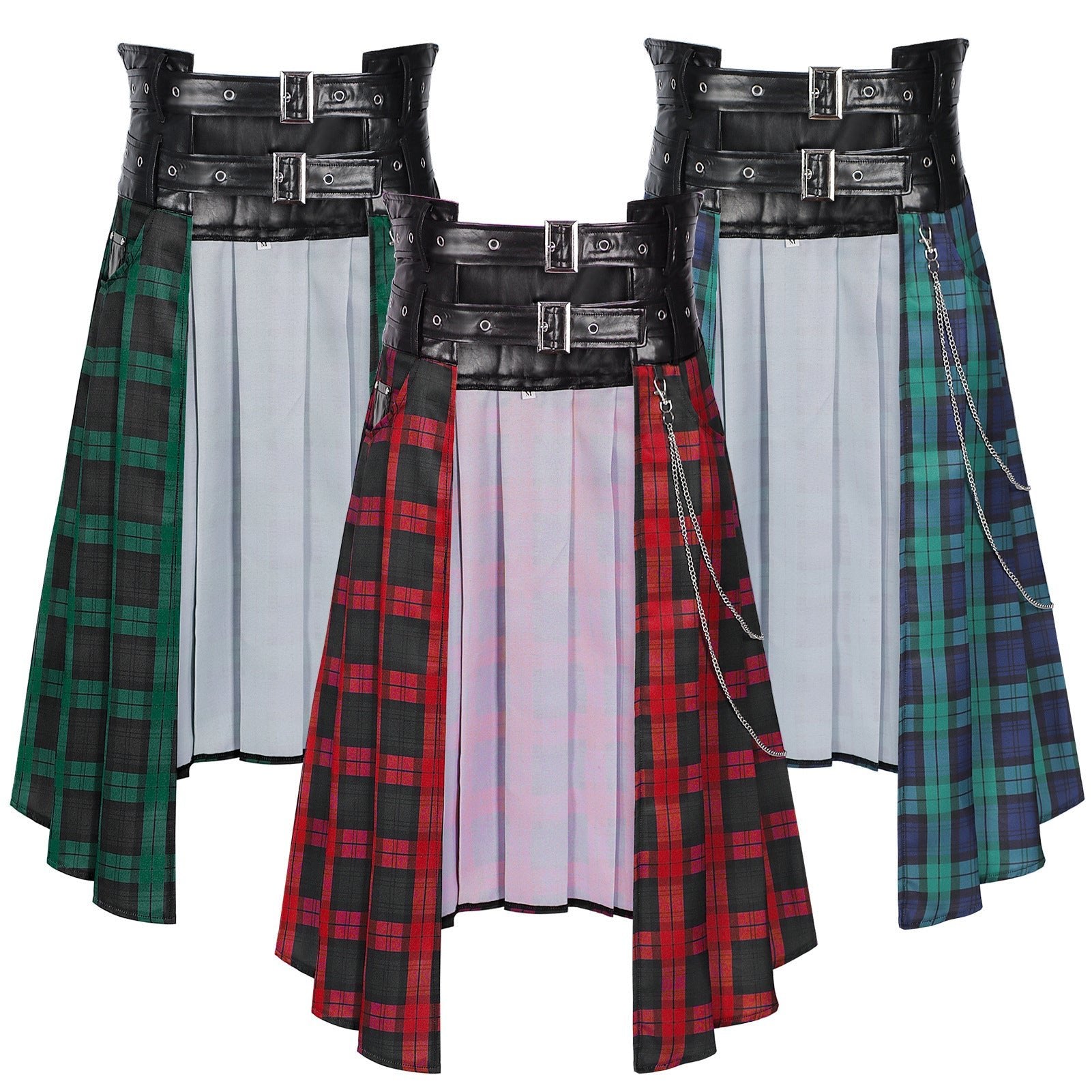 2025 Europe and America Original Medieval Dark Rock Gothic Plaid Skirt for Men - Ashes Plaid Skirt - Coscosmos 2025 Europe and America Original Medieval Dark Rock Gothic Plaid Skirt for Men - Ashes Plaid Skirt - Coscosmos