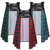 2025 Europe and America Original Medieval Dark Rock Gothic Plaid Skirt for Men - Ashes Plaid Skirt - Coscosmos