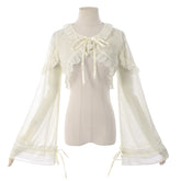 2025 New European and American Lolita Fashion Shawl Sunscreen Cardigan Long Sleeve Chiffon Capelet Versatile - Coscosmos