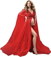 2025 Sheer V - Net Maternity Cosplay Dress Deep V - Neck Transparent High Waist A - Line Photo Shooting Gown for Halloween Party Costume - Coscosmos