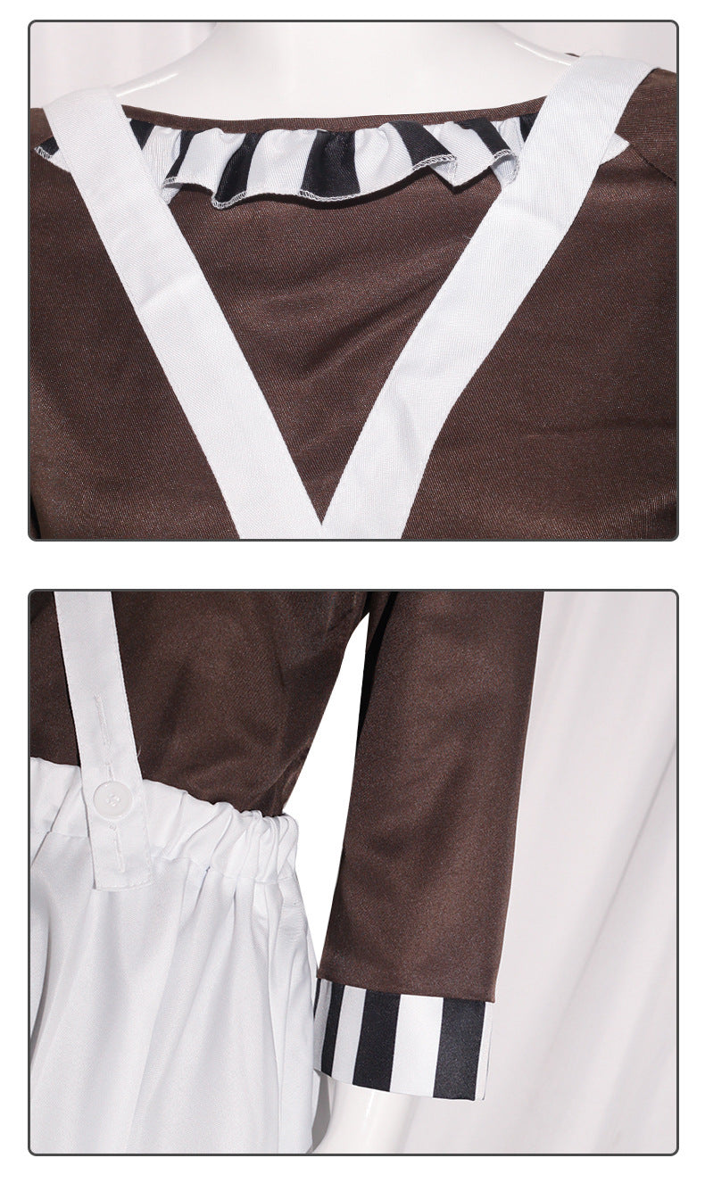 Charlie and the Chocolate Factory Cosplay Costume Chocolate Man Clown Series Halloween Performance Outfit for Men Charlie and the Chocolate Factory Cosplay Costume Chocolate Man Clown Series Halloween Performance Outfit for Men