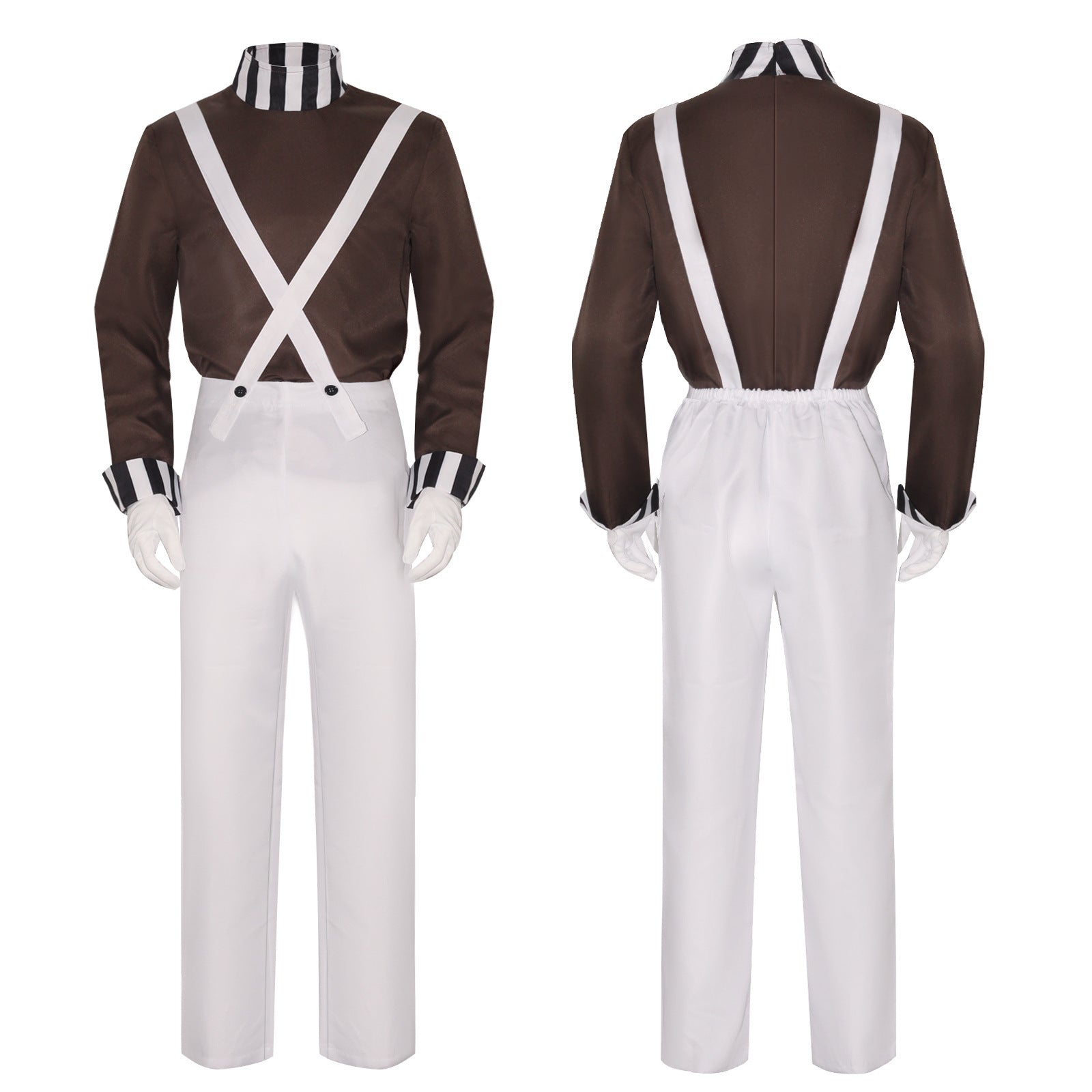 Charlie and the Chocolate Factory Cosplay Costume Chocolate Man Clown Series Halloween Performance Outfit for Men Charlie and the Chocolate Factory Cosplay Costume Chocolate Man Clown Series Halloween Performance Outfit for Men