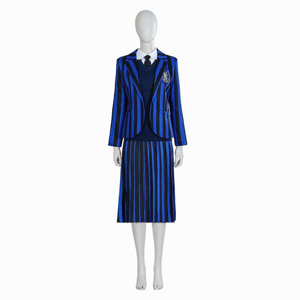 Addams Cosplay Costume Same Style Costumes Full Set School Uniform Customized Anime Rave Halloween Cos - Coscosmos Addams Cosplay Costume Same Style Costumes Full Set School Uniform Customized Anime Rave Halloween Cos - Coscosmos