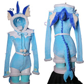 Adorable Blue Vaporeon Plush Cosplay Jumpsuit for Women - Cute Anime Costume - Coscosmos