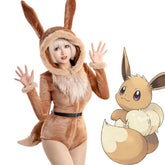Adorable Eevee Cosplay Pajama, Cute Pokemon Plush Costume for Girls - Coscosmos