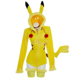 Adorable Pikachu Yellow Plush Cosplay Jumpsuit for Women - Coscosmos