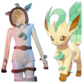 Adorable Pokemon Leafeon Plush Costume Cute Anime Cosplay Jumpsuit for Women - Coscosmos