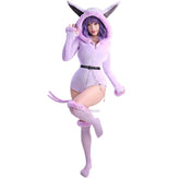 Adorable Purple Pokemon Espeon Cosplay Plush Pajamas for Women - Coscosmos