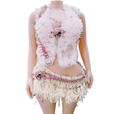 Avapunk Plush Chain Vest & Biker Sweet Cool Outfit cosplay costume - Coscosmos