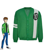 Ben 10: Alien Force Ben Tennyson Green & White Striped Knit Sweater Cosplay Sweater - Coscosmos