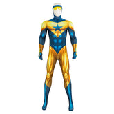 Booster Gold Michael Jon Carter Bodysuit Jumpsuits Costume for Men – Cosplay with Glasses - Coscosmos