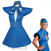 Britney Spears Airline Stewardess Adult Women's Cosplay Halloween Costume Full Set - Coscosmos