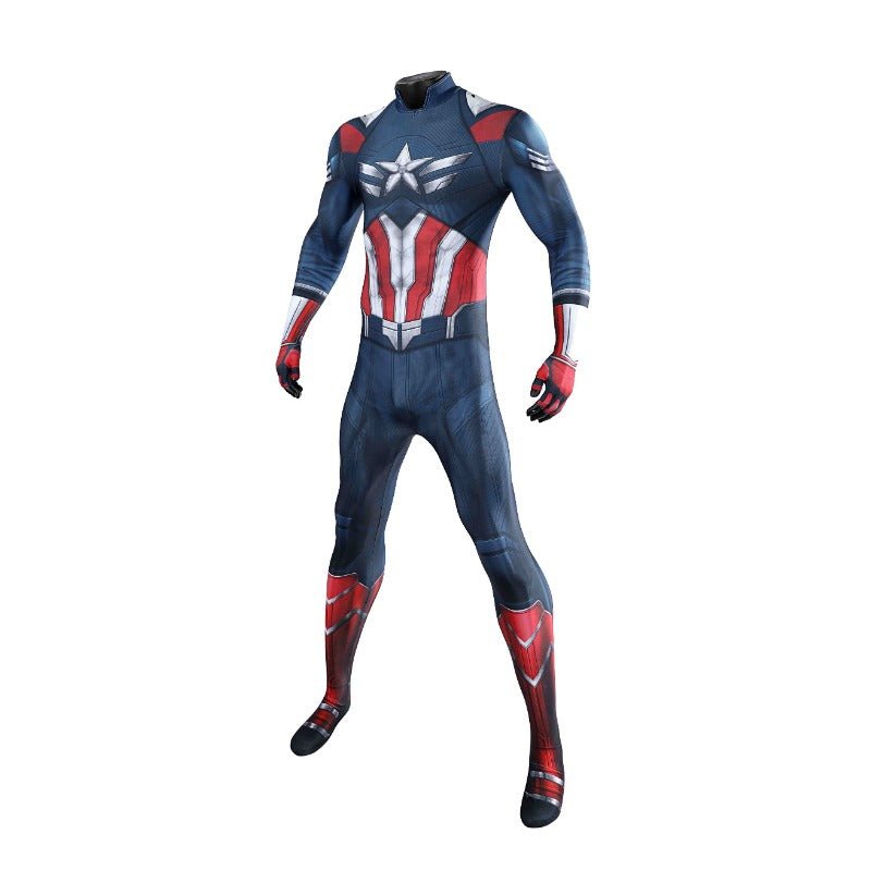 Captain America: Brave New World Sam Wilson Captain Jumpsuit Cosplay Costume - Coscosmos Captain America: Brave New World Sam Wilson Captain Jumpsuit Cosplay Costume - Coscosmos
