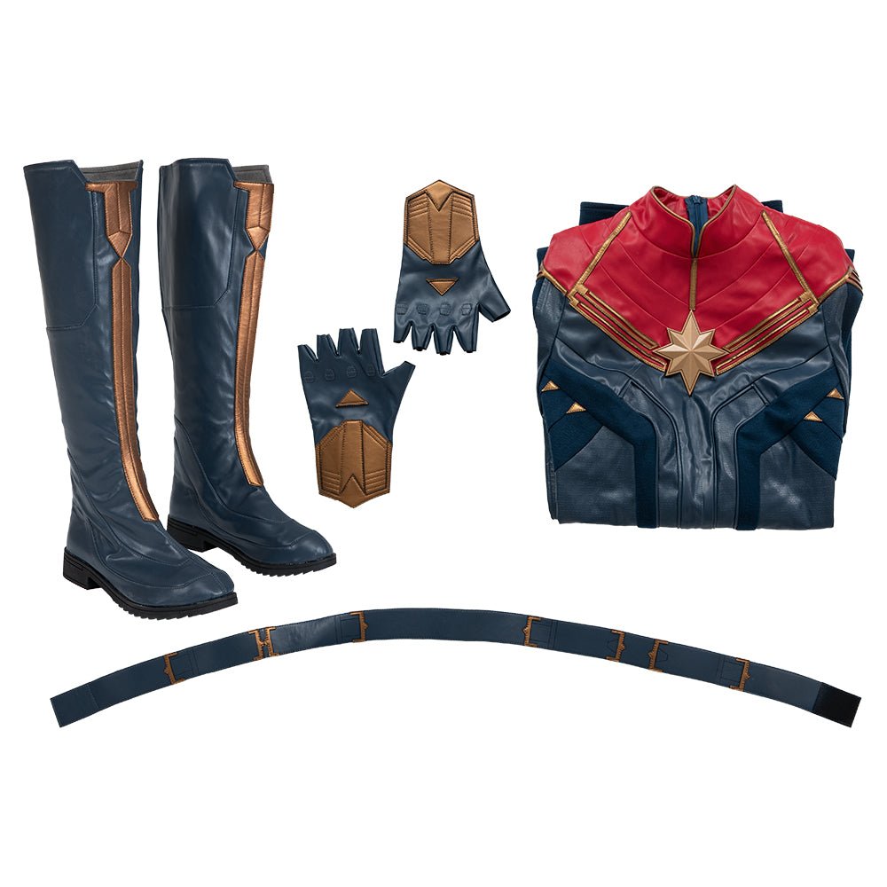 Captain Marvel II Carol Danvers Battle Suit Cosplay Costume Set - Coscosmos Captain Marvel II Carol Danvers Battle Suit Cosplay Costume Set - Coscosmos