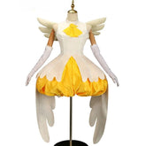 Cardcaptor Sakura Sakura Kinomoto Cosplay Costume, Yellow & White Battle Outfit - Coscosmos