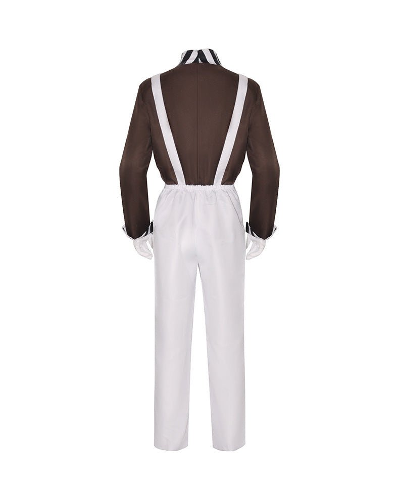 Charlie and the Chocolate Factory Cosplay Costume Chocolate Man Clown Series Halloween Performance Outfit for Men - Coscosmos Charlie and the Chocolate Factory Cosplay Costume Chocolate Man Clown Series Halloween Performance Outfit for Men - Coscosmos