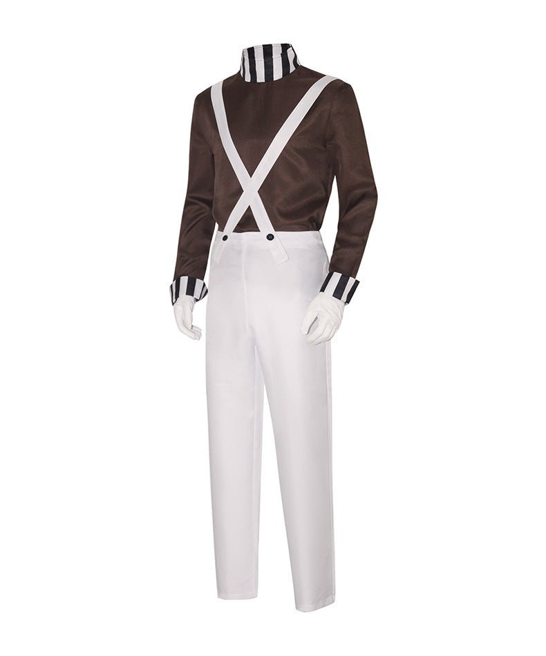 Charlie and the Chocolate Factory Cosplay Costume Chocolate Man Clown Series Halloween Performance Outfit for Men - Coscosmos Charlie and the Chocolate Factory Cosplay Costume Chocolate Man Clown Series Halloween Performance Outfit for Men - Coscosmos