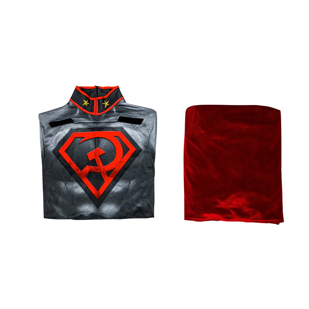 Comic Superman Red Son Superman Halloween Cosplay Costume Bodysuit Full Set - Coscosmos Comic Superman Red Son Superman Halloween Cosplay Costume Bodysuit Full Set - Coscosmos