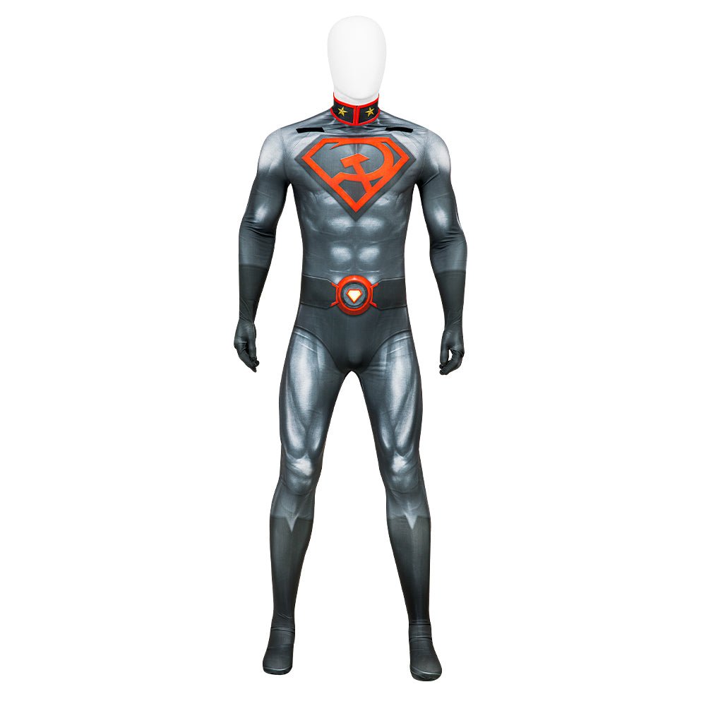 Comic Superman Red Son Superman Halloween Cosplay Costume Bodysuit Full Set - Coscosmos Comic Superman Red Son Superman Halloween Cosplay Costume Bodysuit Full Set - Coscosmos