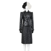 Custom Cruella De Vil Black Leather Outfit | 101 Dalmatians Villain Cosplay Costume, Trendy European American Style Custom Made Suit - Coscosmos