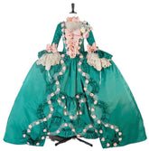 Custom Made Mint Green Rococo Ball Gown, Marie Antoinette Victorian Dress, Baroque French Court Costume with Pannier - Coscosmos