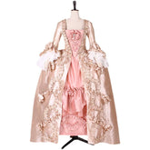 Customizable Marie Antoinette Rococo Ball Gown | Pink & Gold Baroque Medieval Victorian Dress - Coscosmos