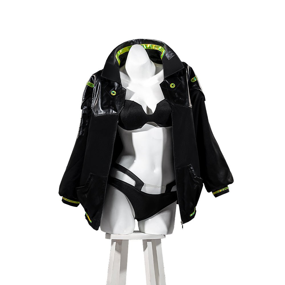 Cyberpunk Edgerunners Rebecca Black Coat Cosplay Costume for Halloween - Coscosmos Cyberpunk Edgerunners Rebecca Black Coat Cosplay Costume for Halloween - Coscosmos