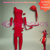 Daredevil: Elektra Natchios Red Ninja Costume Suit - Premium Cosplay Outfit - Coscosmos