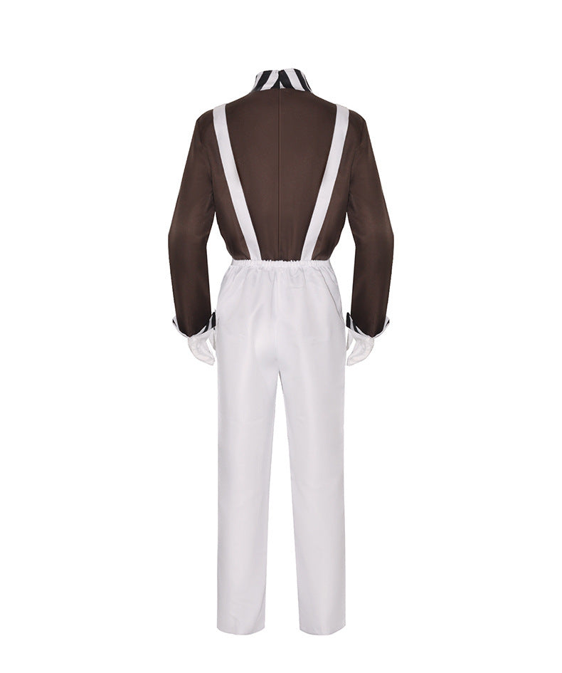 Charlie and the Chocolate Factory Cosplay Costume Chocolate Man Clown Series Halloween Performance Outfit for Men Charlie and the Chocolate Factory Cosplay Costume Chocolate Man Clown Series Halloween Performance Outfit for Men