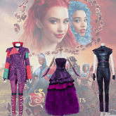 Descendants Princess Mal Series Cosplay Costume for Adults & Kids in Purple/Red/Blue/Pink - Coscosmos