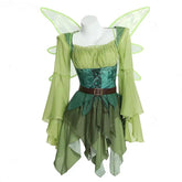 Elegant Women's Medieval The Wizard of Oz Costume Green Dress - Coscosmos