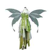 Enchanted Forest Fairy Wings Costume for Girls, Green Halter Dress Role - Play Set for Halloween - Coscosmos