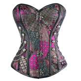 European Gothic Colorful Bustier Corset Steampunk Waist - Cinching Top for Cosplay - Coscosmos