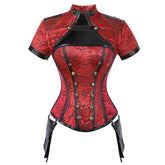 European Medieval Noblewoman Gothic Corset 4 - Piece Set - Noblewoman Corset Top - Coscosmos