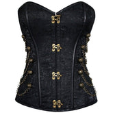 European Medieval Ornate Brocade Gothic Lock Corset - Elegant Gothic Revival Corset for Cosplay - Coscosmos