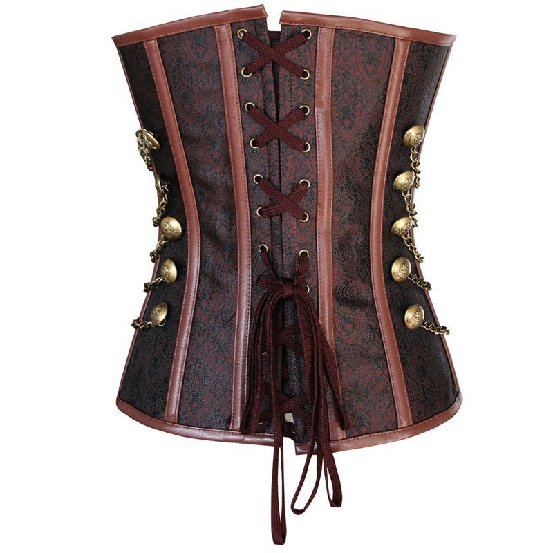 European Medieval Ornate Brocade Gothic Lock Corset - Elegant Gothic Revival Corset for Cosplay - Coscosmos European Medieval Ornate Brocade Gothic Lock Corset - Elegant Gothic Revival Corset for Cosplay - Coscosmos