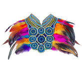 European/American Lace Feather Exaggerated Collar Cape Halloween Costume - Exaggerated Lace Feather Collar - Coscosmos