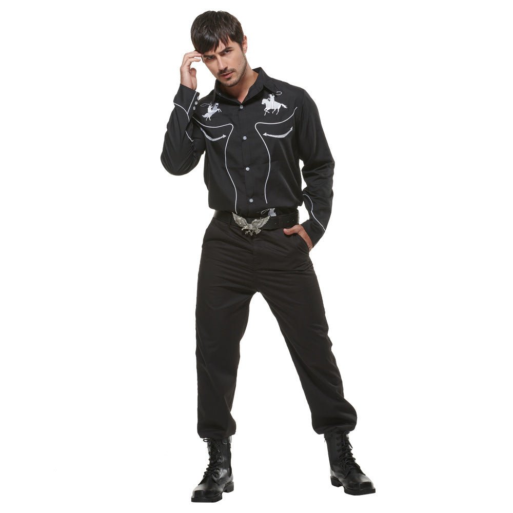 Factory Stock Western Cowboy Shirt Halloween Costume for Adult Drama and Bar Party - Coscosmos Factory Stock Western Cowboy Shirt Halloween Costume for Adult Drama and Bar Party - Coscosmos