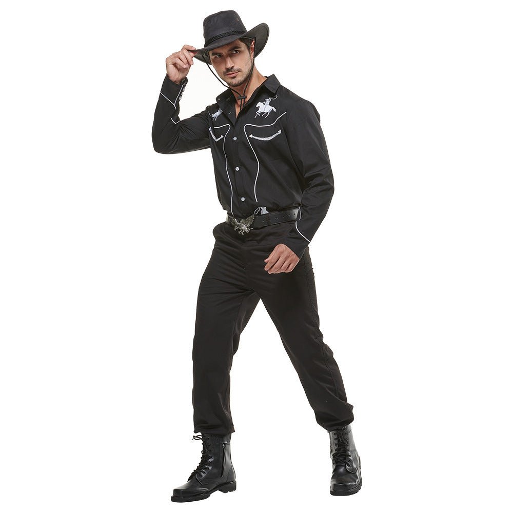 Factory Stock Western Cowboy Shirt Halloween Costume for Adult Drama and Bar Party - Coscosmos Factory Stock Western Cowboy Shirt Halloween Costume for Adult Drama and Bar Party - Coscosmos