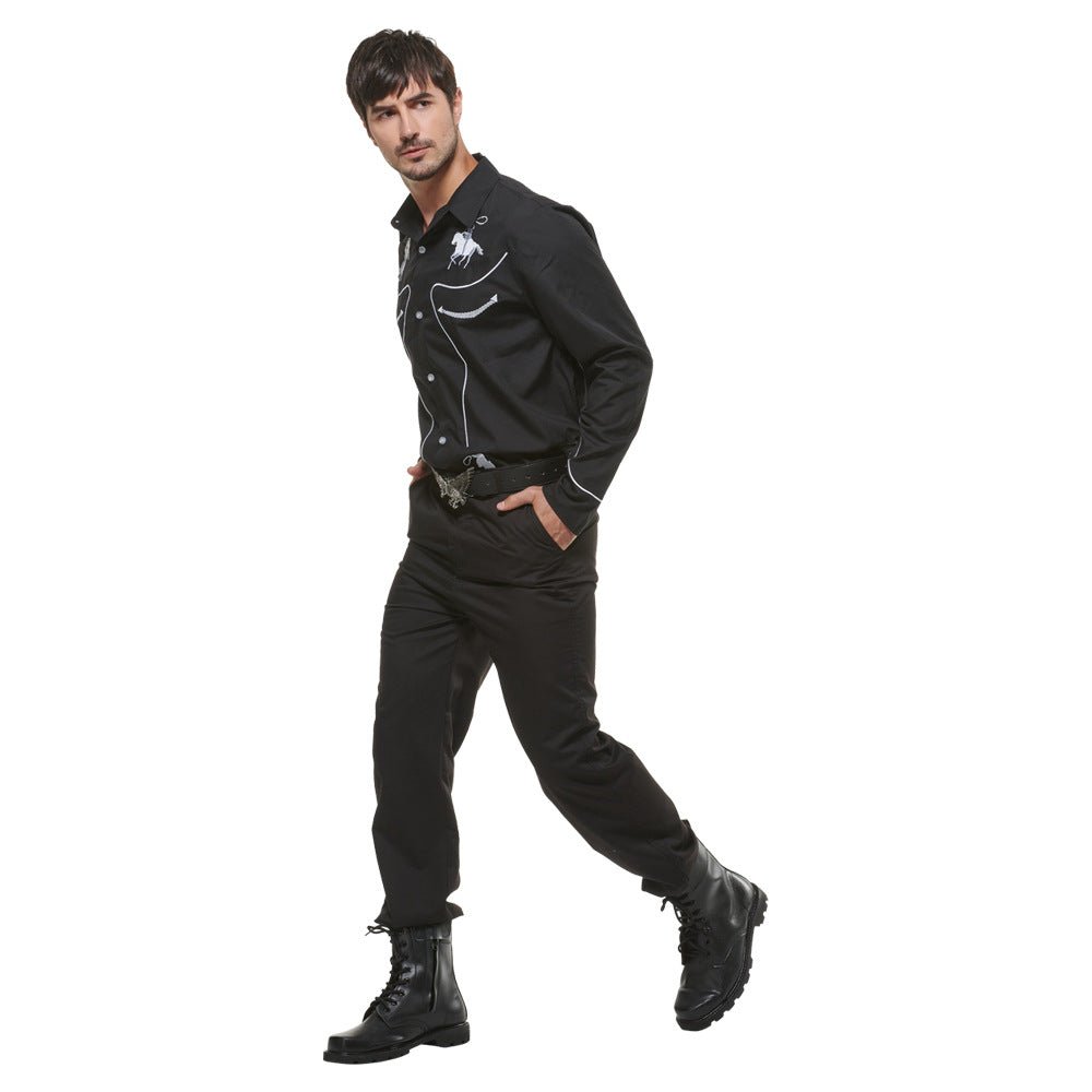 Factory Stock Western Cowboy Shirt Halloween Costume for Adult Drama and Bar Party - Coscosmos Factory Stock Western Cowboy Shirt Halloween Costume for Adult Drama and Bar Party - Coscosmos