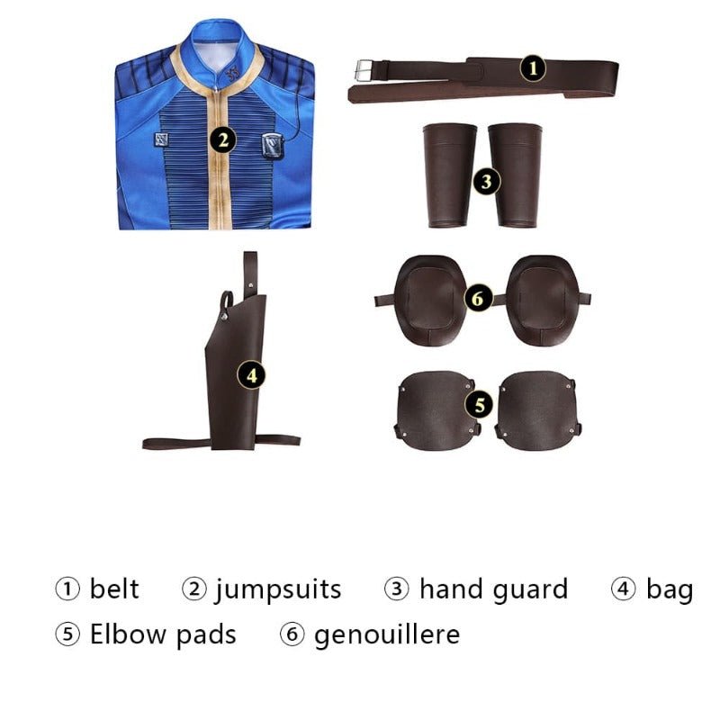 Fallout Vault 33 Male Jumpsuit Halloween Cosplay Costume | 2024 TV Series Outfit - Coscosmos Fallout Vault 33 Male Jumpsuit Halloween Cosplay Costume | 2024 TV Series Outfit - Coscosmos