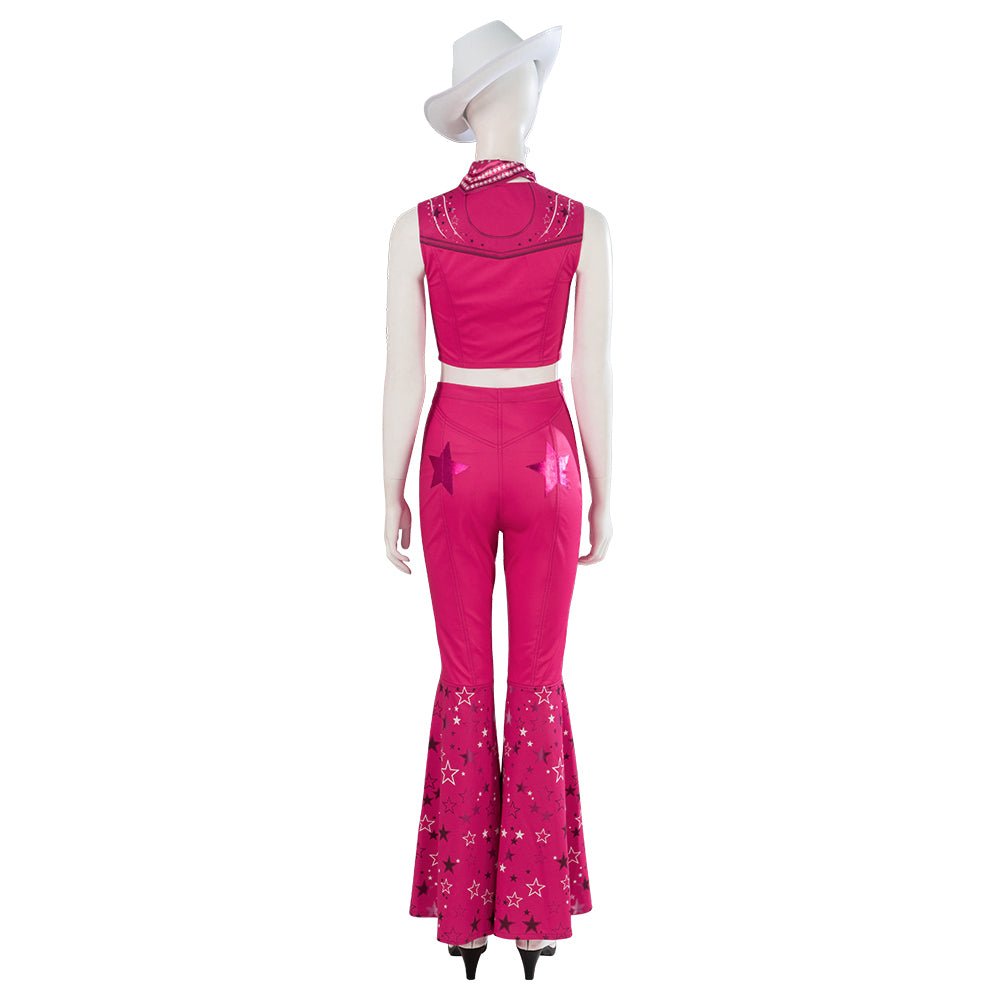FAPUCO Barbie Cosplay Costume - 70s 80s Hippie Disco Pink Cowgirl Outfit for Movie Stage Party - Coscosmos FAPUCO Barbie Cosplay Costume - 70s 80s Hippie Disco Pink Cowgirl Outfit for Movie Stage Party - Coscosmos