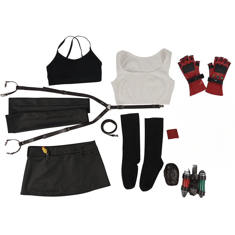Final Fantasy VII Remake Tifa Lockhart Cosplay Costume - High Quality Game Outfit - Coscosmos Final Fantasy VII Remake Tifa Lockhart Cosplay Costume - High Quality Game Outfit - Coscosmos