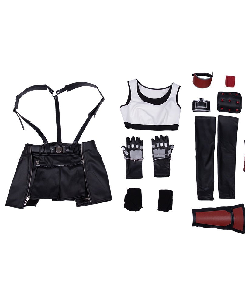 Final Fantasy VII Remake Tifa New Version Cosplay Costume - High Quality Game Outfit - Coscosmos Final Fantasy VII Remake Tifa New Version Cosplay Costume - High Quality Game Outfit - Coscosmos