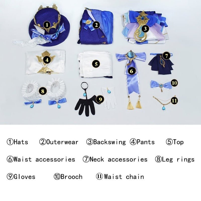 Focalors Genshin Impact Cosplay Costume Standard Size - Perfect for Role Play & Events - Coscosmos Focalors Genshin Impact Cosplay Costume Standard Size - Perfect for Role Play & Events - Coscosmos