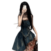 French Stunning Sweet and Spicy Girl Strapless Denim Dress for Women Summer High - End Sense Waist - Cinching Slim Puff Skirt Petite - Coscosmos