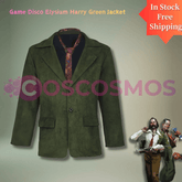 Game Disco Elysium Green Jacket with Tie - Official Inspired Detective Vintage Blazer Costume - Coscosmos