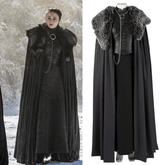 Game of Thrones Season 8 Sansa Stark Cosplay Full Set Outfit, A Song of Ice and Fire Same Style Medieval Costume for Women - Coscosmos